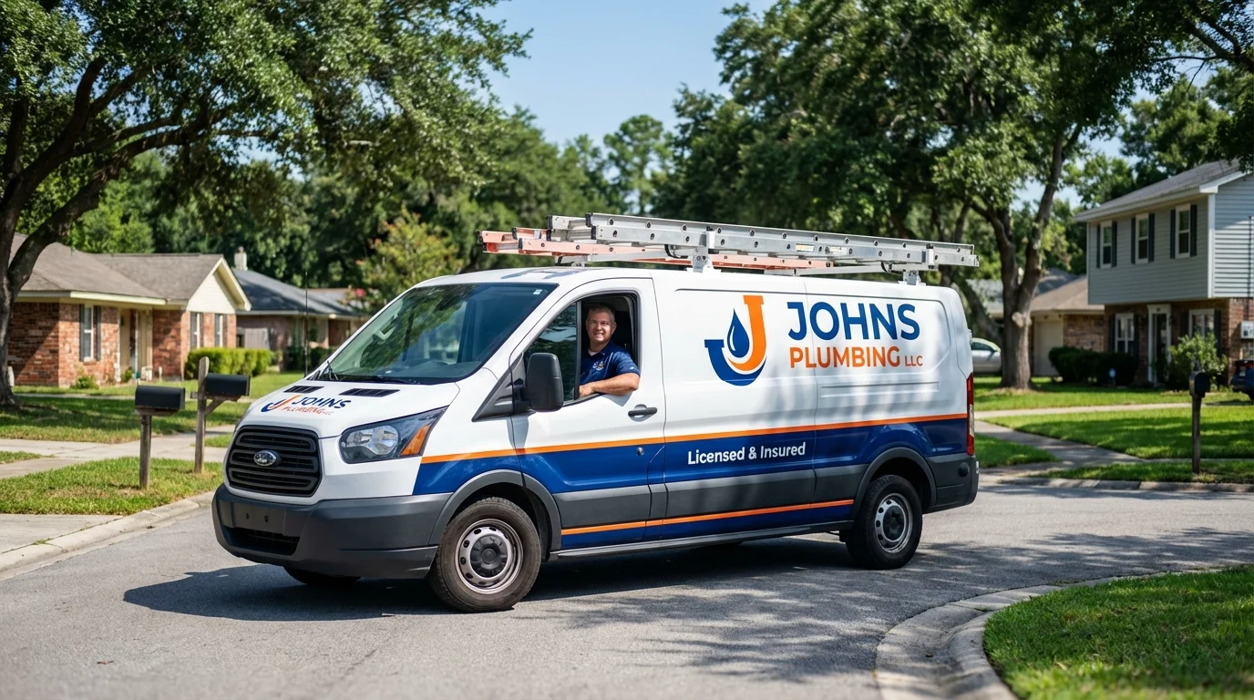 Johns Plumbing LLC service van in Villa Ridge, MO