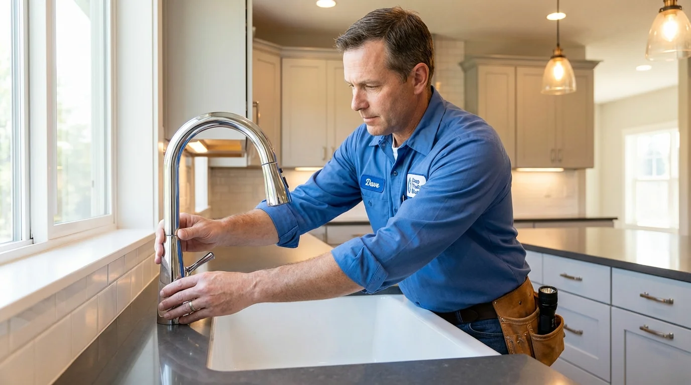 Kitchen faucet installation by Johns Plumbing LLC in Villa Ridge