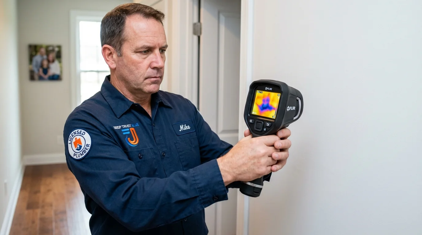 Thermal imaging leak detection by Johns Plumbing LLC in Villa Ridge